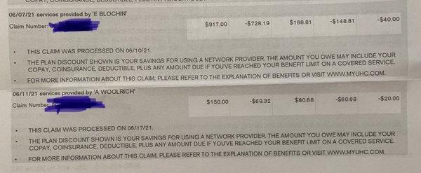 see diff charges btw this concorde dermatologist to my primary dermatologist for the simple office visits. smh