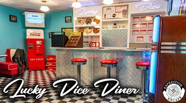 Lucky Dice Diner Escape Room Learn more at: https://expeditionescape.com/escape-room-king-of-prussia-pa/lucky-dice-diner-escape-room/