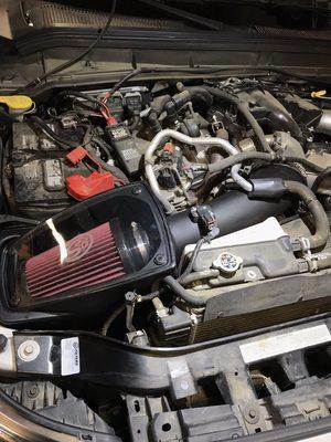 S&B intake install on a 6.7L ford