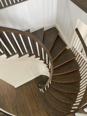 Stairs hand rail, 50% Dark walnut, 50% Ebony