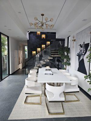 Modern dining area.