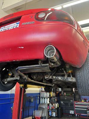 New exhaust for the Miata- Roadster Sport 3 by Goodwin Racing