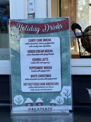 Holiday Drink Menu