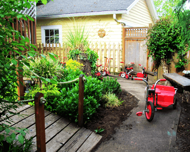 Our bike path features a garden with many local plants!