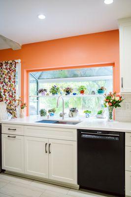 View towards window and sink