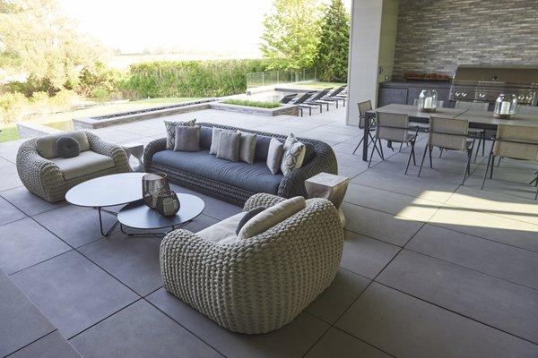 Thayers installation: modern outdoor furniture.