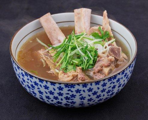 Pho Rib bones- slow cooker back ribs in special broth for 4 hours plus