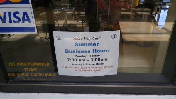 Summer hours