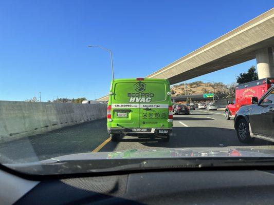 The driver of this van, ECO PRO, drives like a jerk!