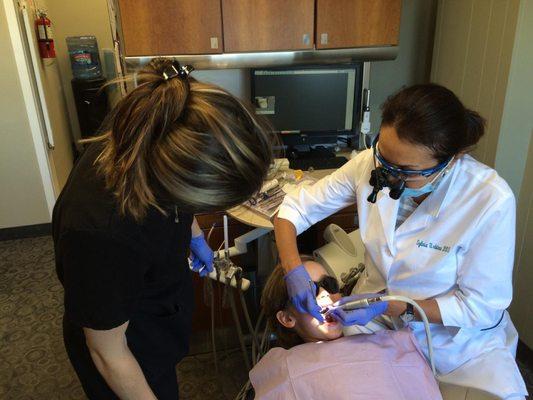 Dr. Urbina and Katie working on one of out Star Patients.