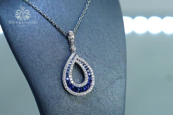 Custom Diamond & Sapphire Pendant