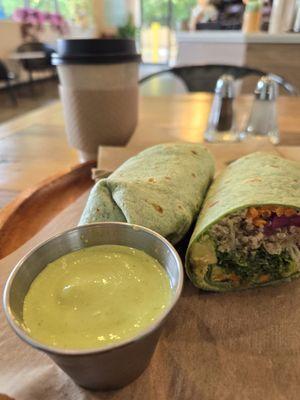 Vegan Wrap and Golden Latte