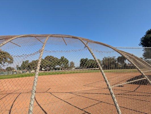 View of the softball field from the bleachers