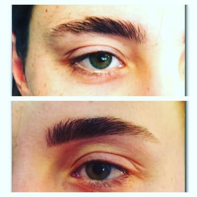 A naturally groomed eyebrow