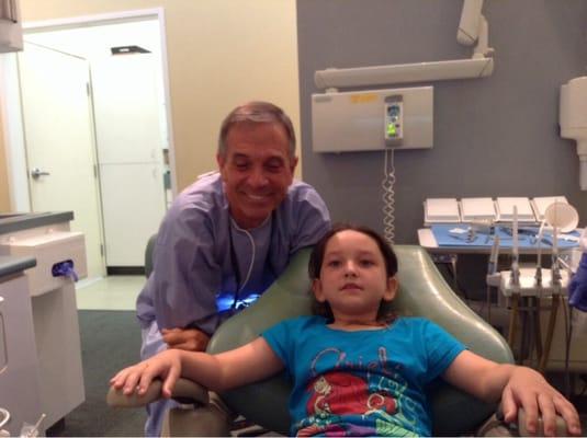 Sydney's first filling with her rock star dentist!