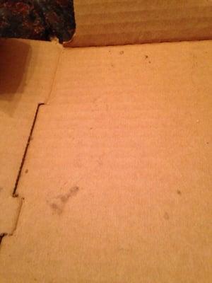 Dust inside the pizza box