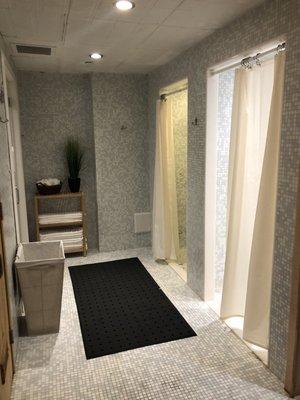 Shower area in women's locker room