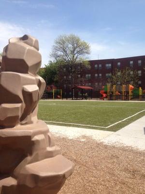 View of the soccer field and "little"kid park.