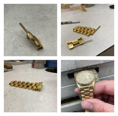 18k gold Rolex link repair.