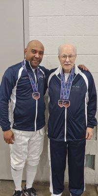 Ed garners 2 medals in Veterans Men's Foil and Epee at the North American Cup in Salt Lake City. Fencing is for ALL ages.