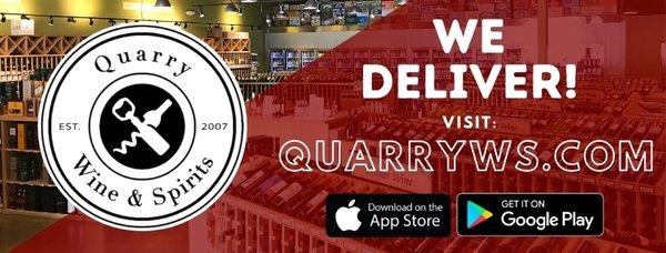 We Deliver! Download our app or order on our website!