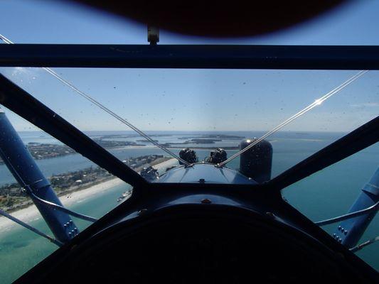 View from the cockpit of a 1941 Stearman biplane