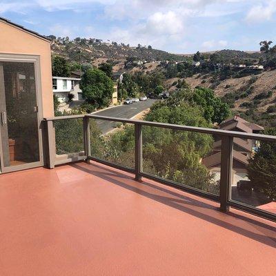 Deck waterproofing project in Laguna Beach