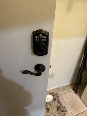 Keypad with dead bolt and handle