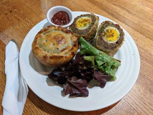 Lamb Meatpie and a Scotch Egg