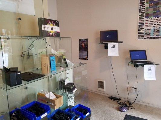 We also have a selection of laptop chargers, hard drives, routers, and refurbished laptops!