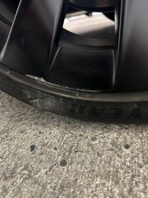 Curb damage on wheel