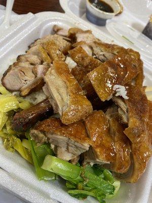 The Roast Duck and Roast Pork Belly combo meal! $13!  Delicious!