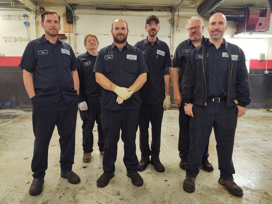 The mechanics at South Street Auto Care all wore the same costume on Halloween! They're Automotive Technicians!