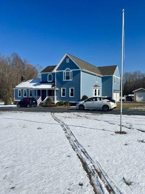 Our house after Lonestar Siding and Windows installed our new energy-efficient windows and insulated vinyl siding!