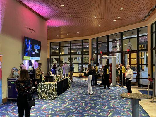 Entrance and merchandise table