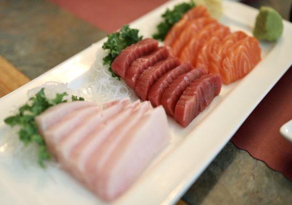 Yellow tail, Tuna and Salmon Sashimi