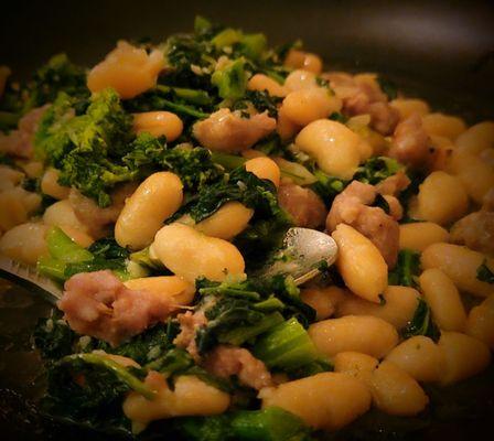 Broccoli rabe, white bean, sausage