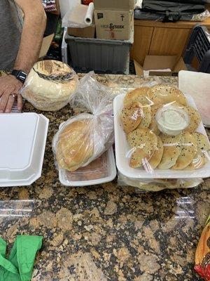 Samples of baked good from their bakery. They freeze well!