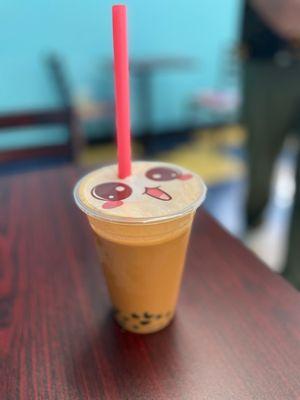 Shaken Thai Tea with Black Tapioca pearls.