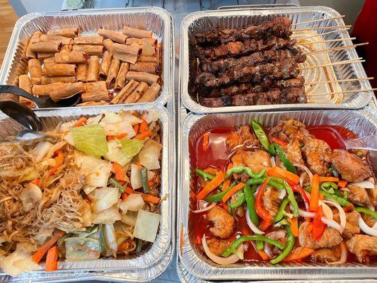 Lumpa, bihon, bbq, sweet and sour fish