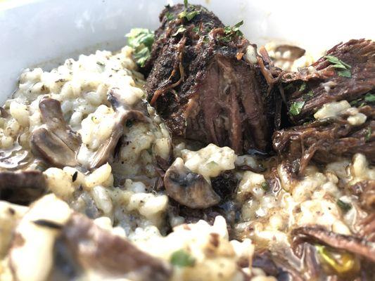 the braised short rib over risotto