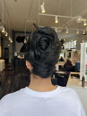 My wedding trial hair style. It looked amazing. It was the perfect addition to my wedding day.