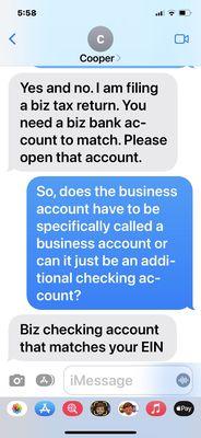 Talking to me like I actually have a business. Can't open a business account without a business.