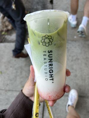 Strawberry Matcha Milk Tea