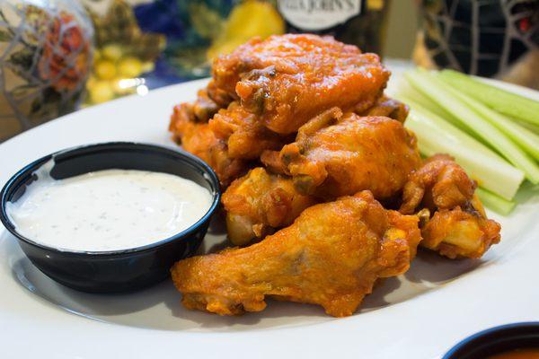 Wings: Available in 6, 12, & 50 counts. Flavors: Mild, Hot, BBQ, Old Bay, or Naked