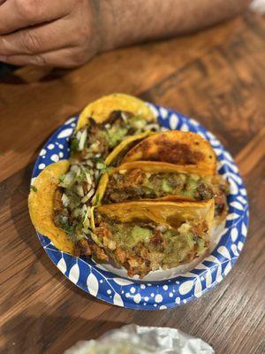 Asada, Al pastor and chorizada tacos!