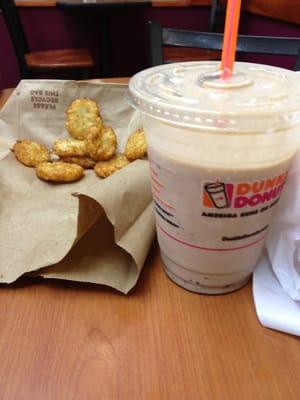 German chocolate shake and hash browns