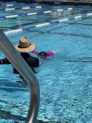 Brad guiding our 7 year old (with significant swimming trauma) through to the joys of swimming.