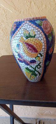 Mosaic hand painted Faience for Seymour Mass