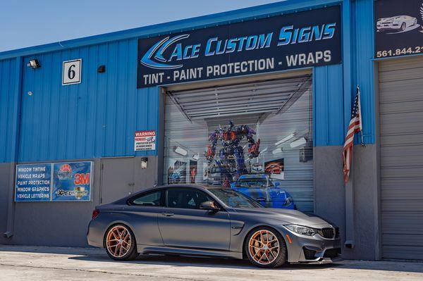 Full body XPEL stealth paint protection film (clear bra) & window tint install on this BMW GTS! We are certified Palm Beach XPEL installers!